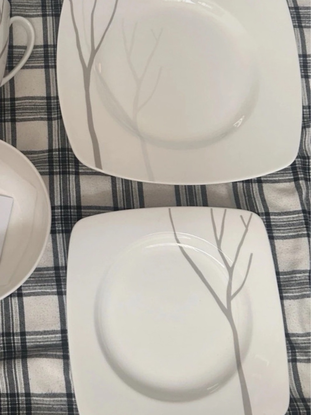 White Dinner Plates and dessert with Gray Branch Pattern - Home Dining Lenox